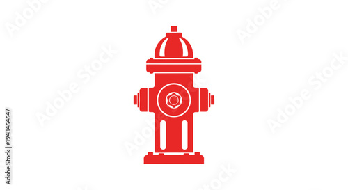 Red Fire Hydrant Icon Illustration.
