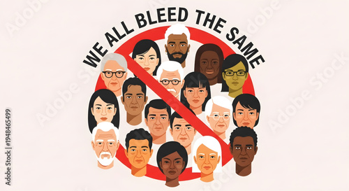 Diversity people united against racism.