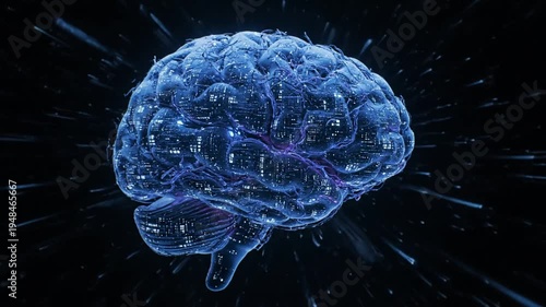 Digital brain futuristic concept of intelligence and data processing