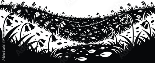 Spring bank holiday floral landscape illustration