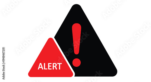 Black and red triangular warning sign with an exclamation point and text