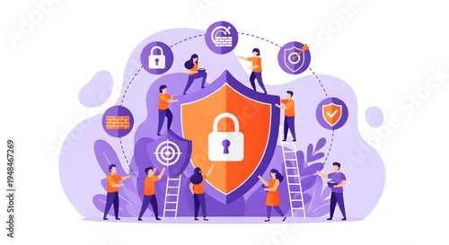 Cybersecurity team protecting online data.