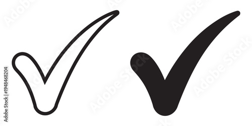 Check mark vector icon, tick sign approval illustration, isolated transparent, confirmation and verified symbol design