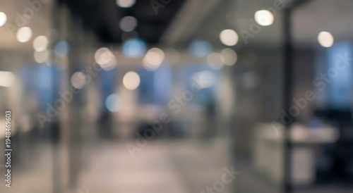 Wallpaper Mural Blurred view of a modern office interior with glass partitions and soft lighting. The space appears professional and contemporary, designed for work. Torontodigital.ca