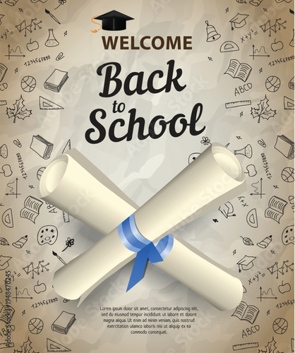 back to school. llustration, vector