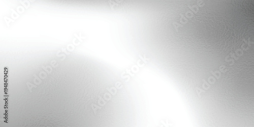 Silver foil background with metal mirror texture. Chrome gradient surface with light gloss. Vector aluminum grey sheet with reflection. Platinum and titanium abstract cold bg