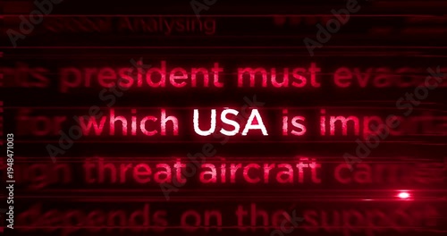 Iran Israel USA war conflict. Headline news titles international media abstract concept  loop. Seamless and looped 3d animation.