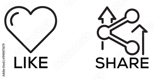 Social Media Like and Share Icons