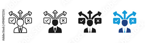 Executive Decision icon set multiple style collection