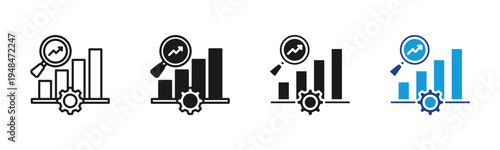 Market Positioning icon set multiple style collection