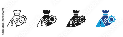 Risk Management icon set multiple style collection