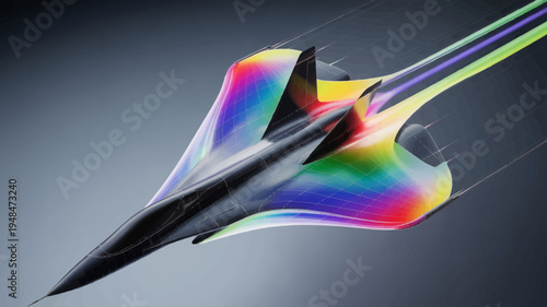 Sleek Futuristic Fighter Jet Aircraft Design.