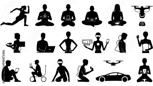 People doing various physical activities.