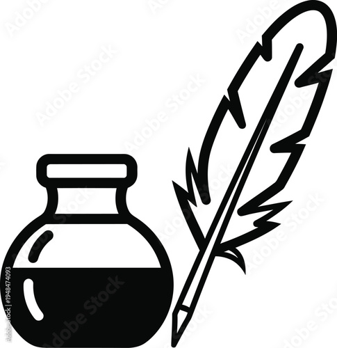 Constitution day illustration with quill pen and inkwell symbolizing founding documents