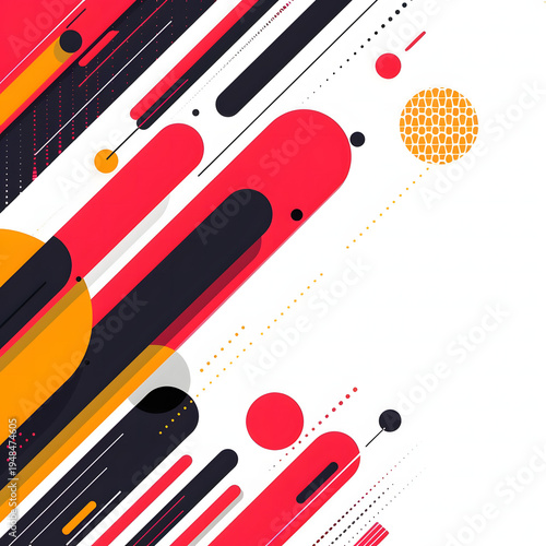 Modern abstract geometric shapes colorful minimal background vector design