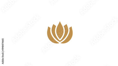 A simple, gold-colored stylized flower icon on a white background, suggesting natural beauty