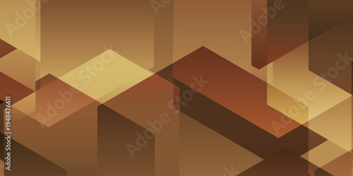 Abstract geometric background with overlapping brown and bronze hexagonal shapes in a modern tech gradient style