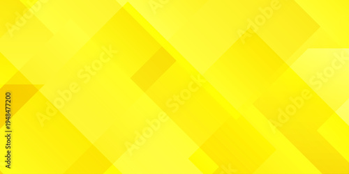 Abstract yellow geometric background with overlapping squares and diagonal lines for technology