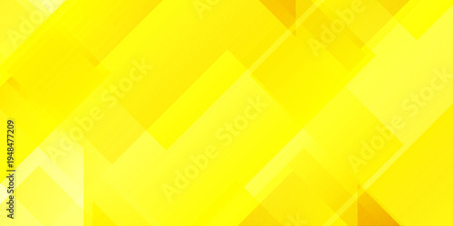 Abstract yellow geometric background with overlapping squares and diagonal lines for technology