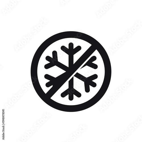 no frost icon, vector sign on white