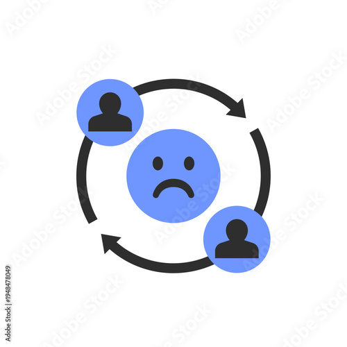 negative social interaction icon with people, vector design