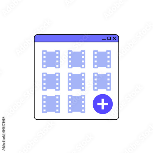 online video gallery, vector design on white