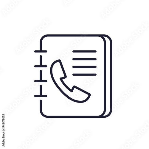 phone book line icon on white