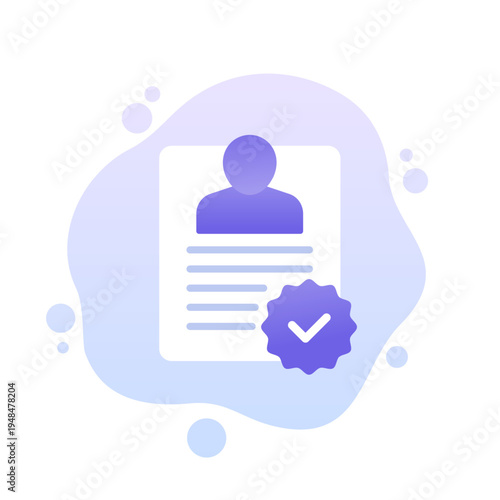verified profile icon, account verification and kyc vector design