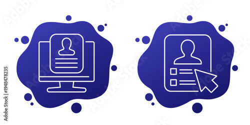 account, user profile line icons, vector