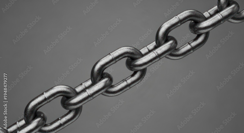 Fototapeta premium Symbol of Strength - A Heavy Industrial Metal Chain in Stark Monochrome.