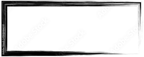 Vector black square grunge frame on a transparent background.