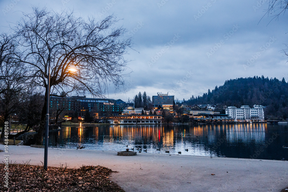 Fototapeta premium Charming Village of Bled and Alpine Surroundings, Slovenia