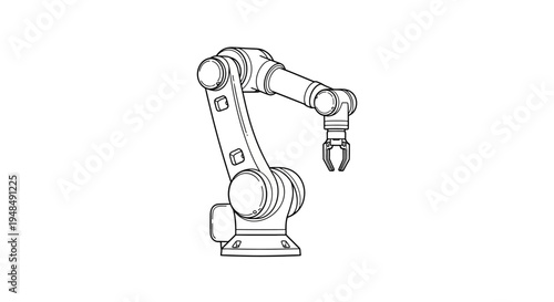 Industrial Robot Arm Mechanical Device Illustration.