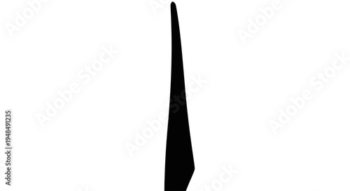 Black Obelisk Silhouette Isolated on White Background.