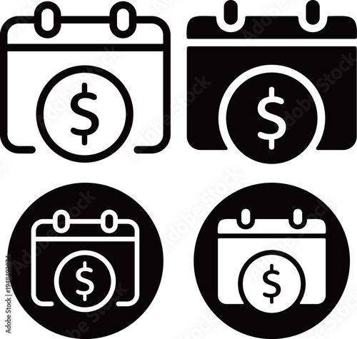 カレンダー　ドル　アイコンセット
