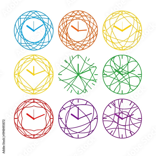 Colorful Abstract Clocks Collection