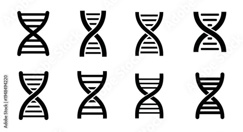 DNA Helix Icons Set