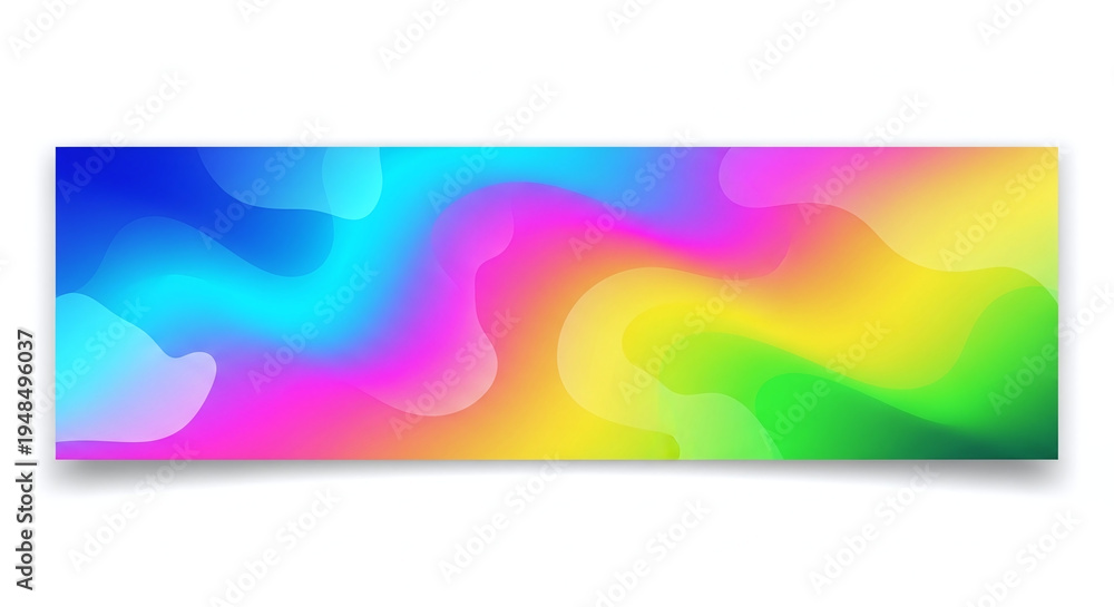 Obraz premium Vibrant Abstract Gradient Background with Dynamic Fluid Wavy Shapes and Smooth Color Transitions