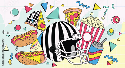 American Football Stadium Snacks and Drinks.