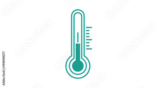 Green Thermometer Icon Temperature Measurement Tool.