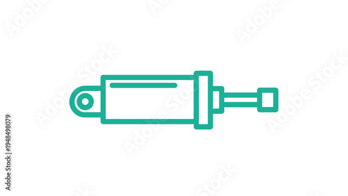 Simple Green Line Drawing of Shock Absorber.