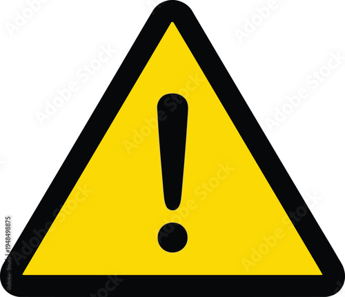 Warning triangle symbol with an exclamation mark inside it Vector