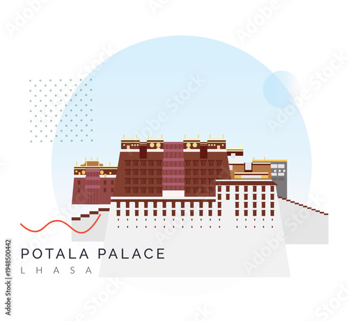 Potala Palace - Lhasa - e Tibet Autonomous Region - Stock Illustration