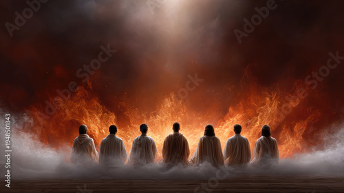 Disciples receiving power and inspiration from the Holy Spirit on the Day of Pentecost, experiencing divine intervention and spiritual awakening in a sacred gathering. Pentecost