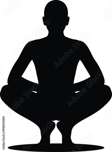 Silhouette of a person in a meditative pose with legs crossed and hands resting on knees