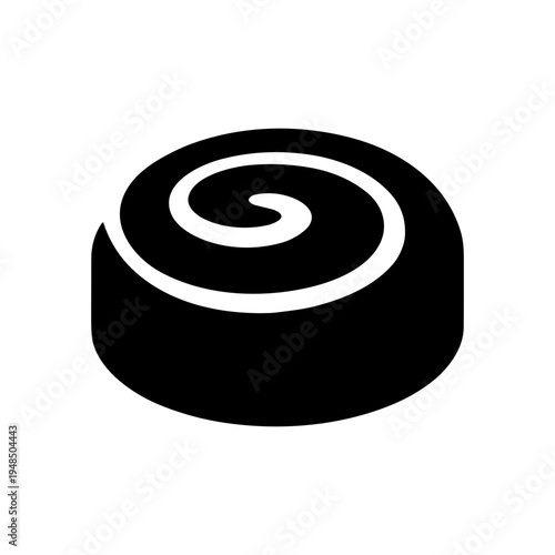 Cinnamon roll icon solid black icon set vector illustration