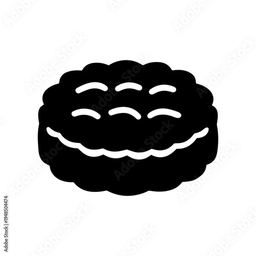 Pie dessert icon solid black icon set vector illustration