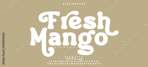 Fresh Mango Luxury alphabet letters font. Classic Lettering Minimal Fashion Designs. Typography serif simple wedding logo fonts and number. vector illustration