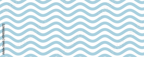 Seamless Wave Pattern, Hand drawn water sea vector background. Wavy beach print, curly grunge paint lines,