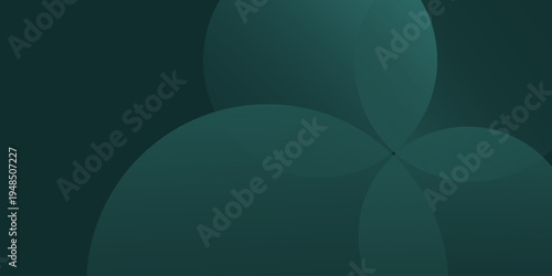 A dark green background with smooth, overlapping circles. The background is green with a gradient texture, creating a modern, abstract style. Minimal abstract circles vector gradient background